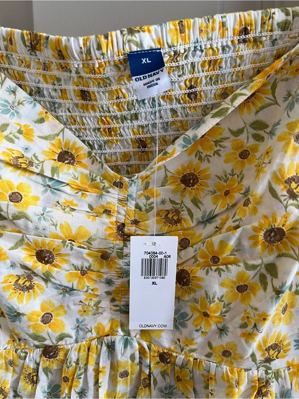 Old Navy Yellow Floral Peasant Blouse - Picture 3 of 3